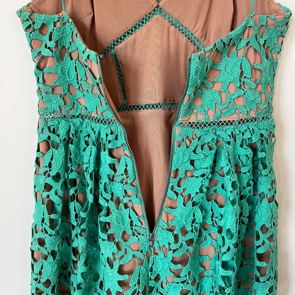 Self-Portrait Azaelea Midi Dress Spearmint Green Womens 6 - Picture 8 of 15